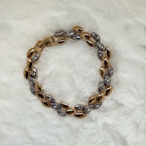 Elegant Gold and Silver Tone Metal Bracelet